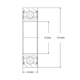 SS 695 2RS - IBB rvs kogellager (5x13x4)