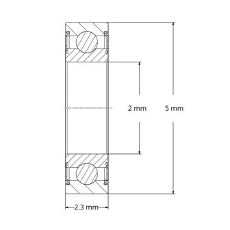 682 ZZ - IBB kogellager (2x5x2.3)