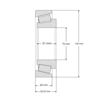 32215 - IBB kegellager (75x130x33.25)