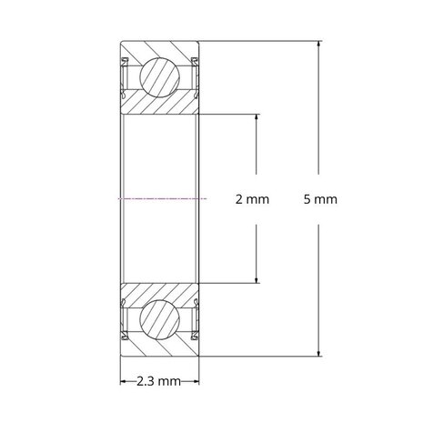 682 ZZ - IBB kogellager (2x5x2.3)