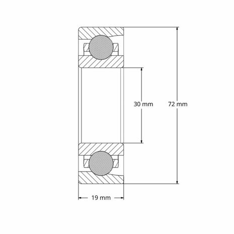 7306 B TN - IBB eenrijig hoekcontactlager (30x72x19)