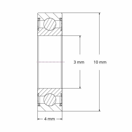 SS 623 2RS - IBB rvs kogellager (3x10x4)