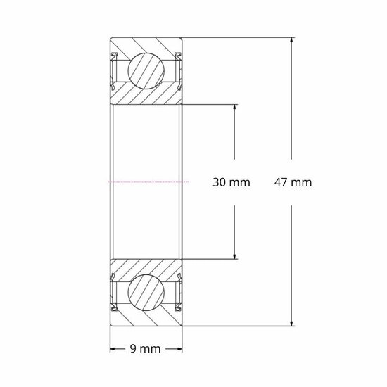 SS 6906 2RS - IBB rvs kogellager (30x47x9)